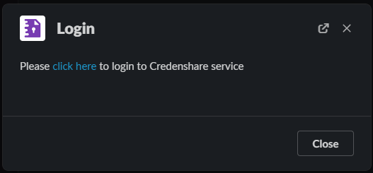CredenShare App Login Dialog